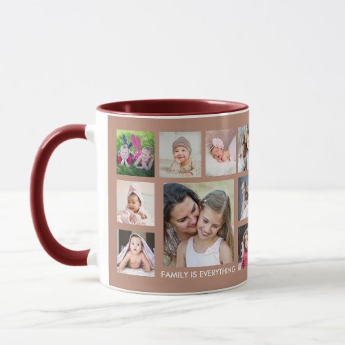 Create Your Own 18 Family Photo Collage Rose Gold Mug