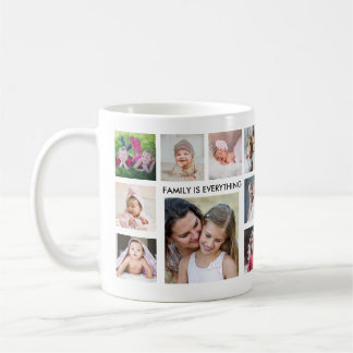 Create Your Own 18 Family Picture Collage Name Coffee Mug