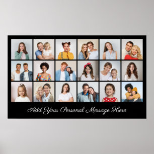 Create Your Own 18 Photo Collage Add A Greeting Poster
