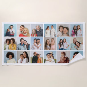Create Your Own 18 Photo Collage Beach Towel