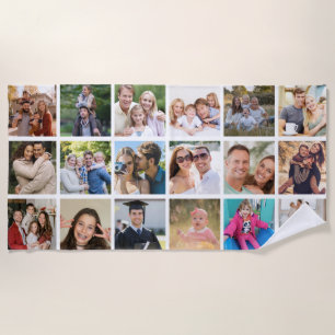 Create your Own 18 Photo Collage  Beach Towel