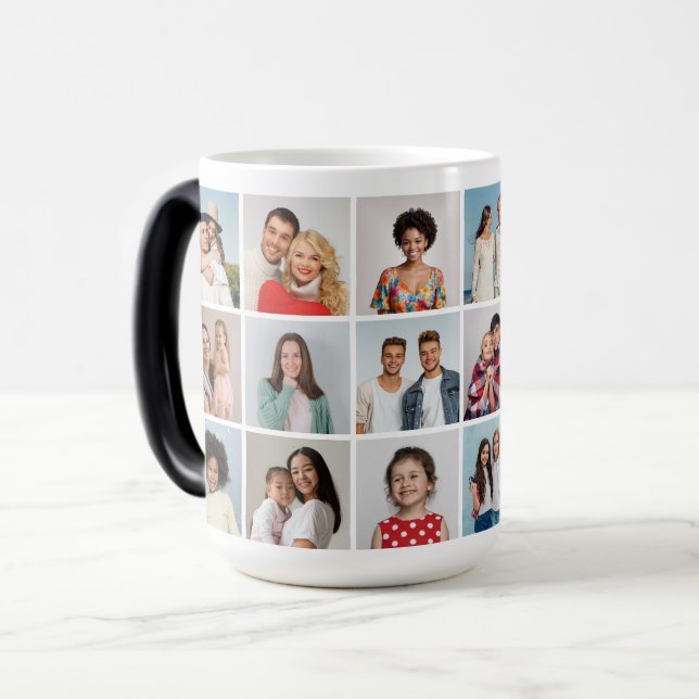 Create Your Own 18 Photo Collage Color Morph Mug (Front Left)