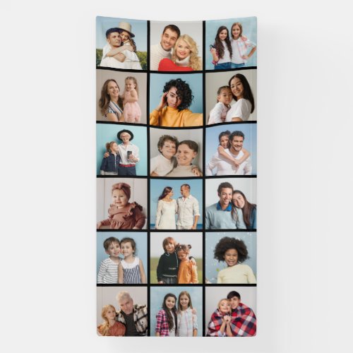 Create Your Own 18 Photo Collage Editable Color Banner