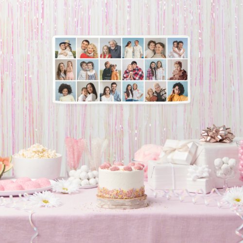 Create Your Own 18 Photo Collage Editable Color Banner