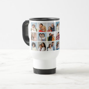 Create Your Own 18 Photo Collage Travel Mug