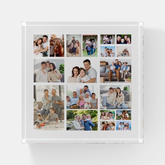 Create Your Own 19 Photo Collage  Paperweight (Front)