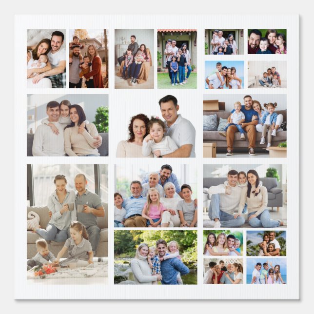 Create Your Own 19 Photo Collage  Sign (Front)