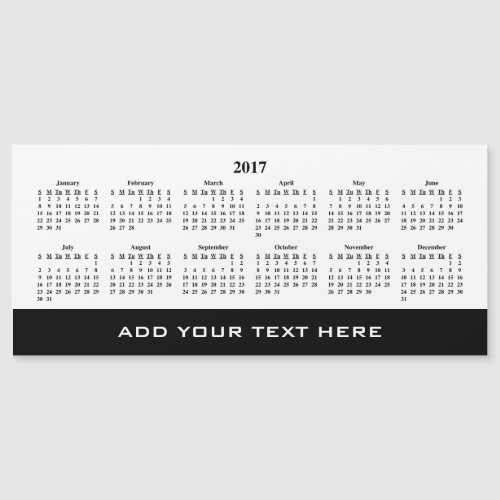 Create Your Own 2017 Custom Calendar Magnetic Card