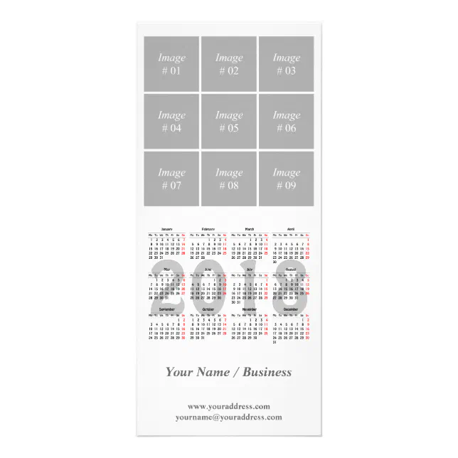 Create your own 2018 calendar Rack Card | Zazzle