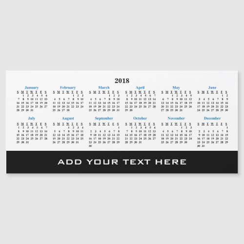 Create Your Own 2018 Custom Calendar Magnetic Card