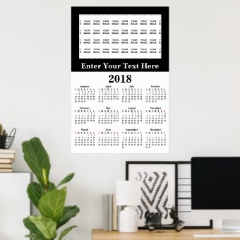 Create Your Own 2018 Custom Calendar Poster | Zazzle