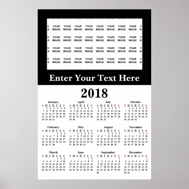Create Your Own 2018 Custom Calendar Poster (Front)