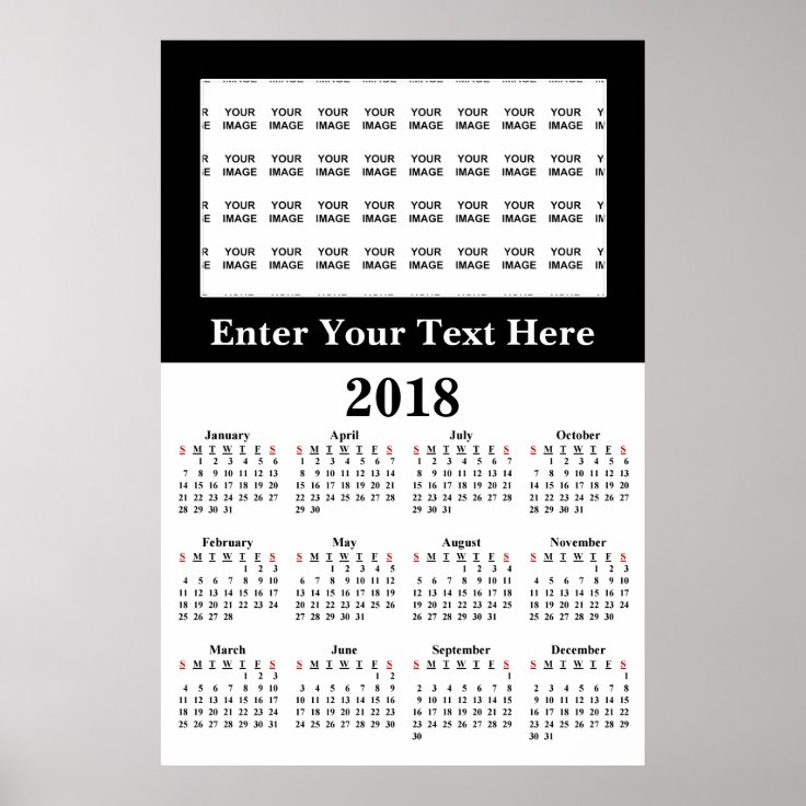 Create Your Own 2018 Custom Calendar Poster | Zazzle