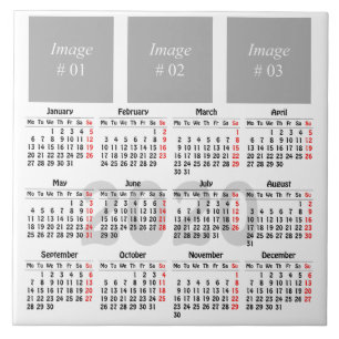 Create your own 2020 calendar ceramic tile