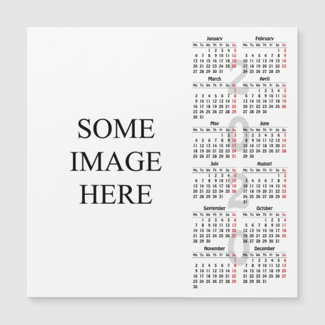 Create your own 2020 calendar Magnetic card (Front)
