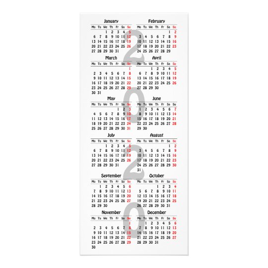 Create your own 2020 calendar rack card