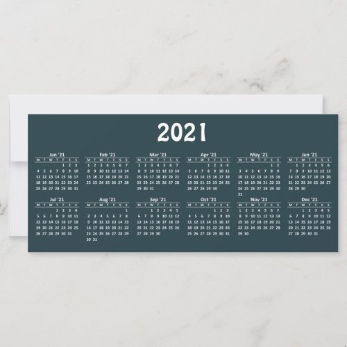 Create your own 2021 calendar Flat Card