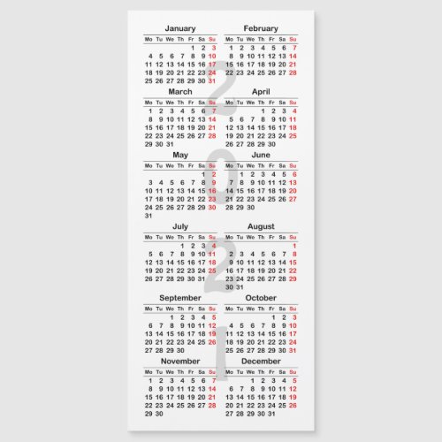 Create your own 2021 calendar Magnetic card