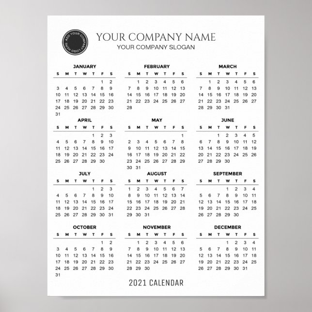 Create Your Own 2021 Company Calendar | Poster (Front)