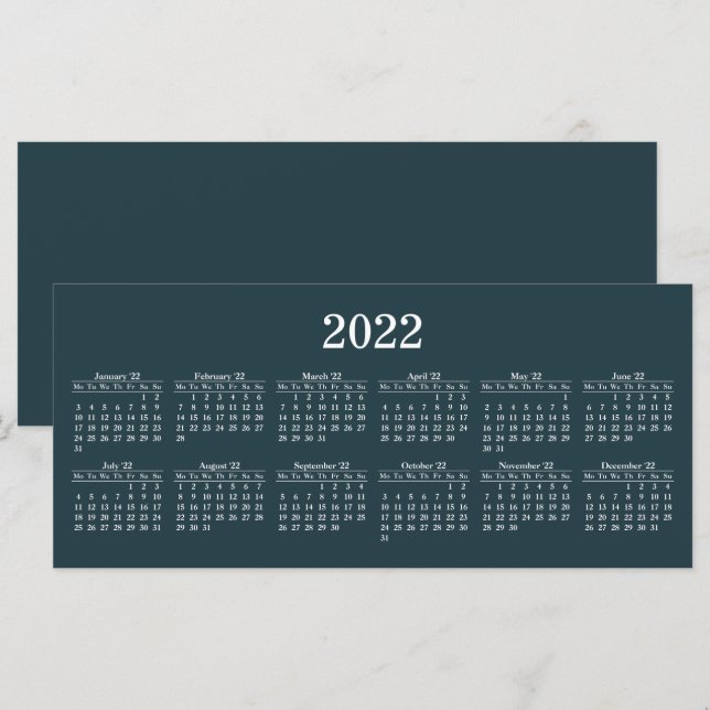 Create your own 2022 calendar Flat Card (Front/Back)