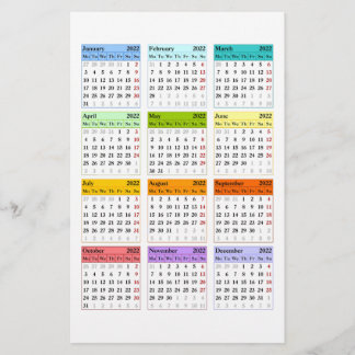 Create your own 2022 calendar flyer
