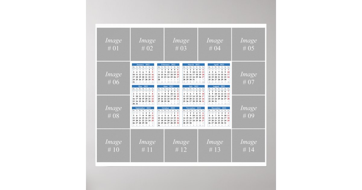 Create your own 2022 calendar Poster Zazzle