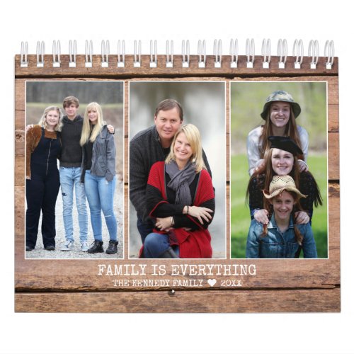 Create Your Own 2023 Family Photo Name Quote Wood Calendar