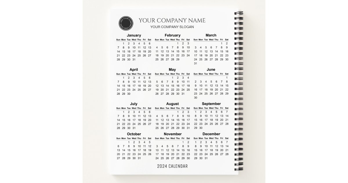 Create Your Own 2024 Company Calendar Notebook Zazzle