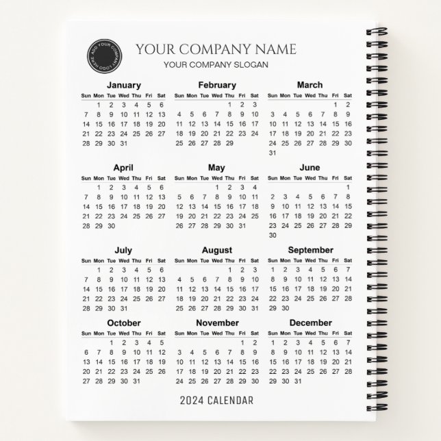 Create Your Own 2024 Company Calendar | Notebook (Back)