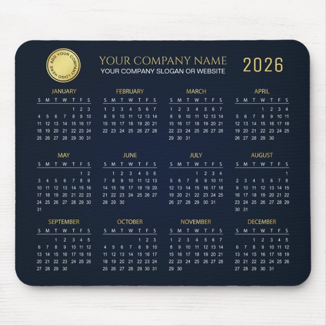 Create Your Own 2026 Company Calendar |  Mouse Pad (Front)