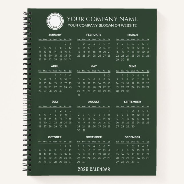 Create Your Own 2026 Company Calendar |  Notebook (Front)