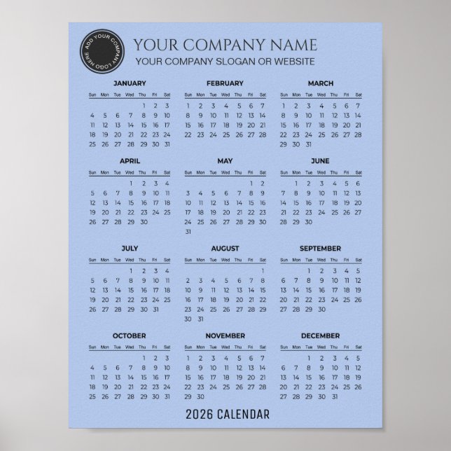 Create Your Own 2026 Company Calendar |  Poster (Front)