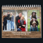 Create Your Own 2026 Family Photo Rustic Wood Calendar<br><div class="desc">Create your own photo calendar personalized with 15 of your favorite family pictures. The family quote typography expresses your family love . Add family name and year. The photo calendar can be customized for any year.</div>