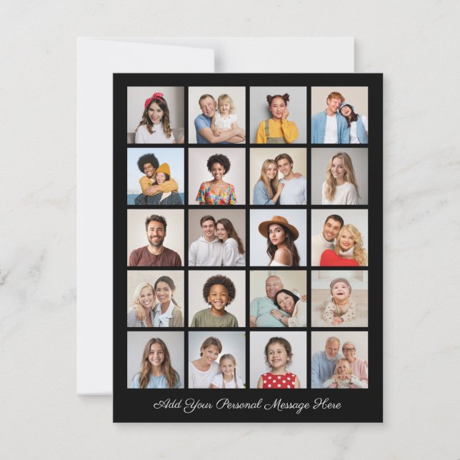 Create Your Own 20 Photo Collage Add Your Greeting Card (Front)