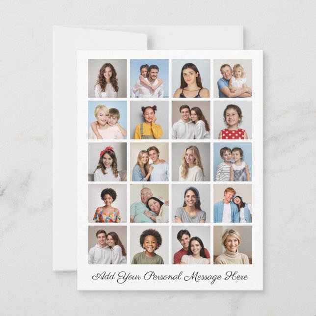Create Your Own 20 Photo Collage Add Your Greeting Card (Front)