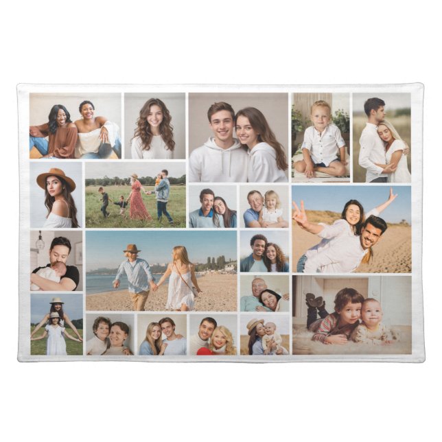 Create Your Own 20 Photo Collage Cloth Placemat (Front)