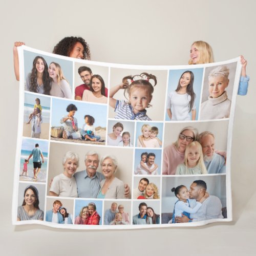 Create Your Own 20 Photo Collage Fleece Blanket