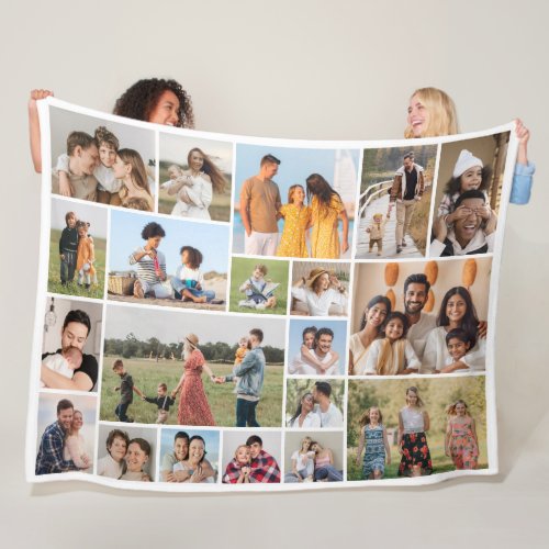 Create Your Own 20 Photo Collage Fleece Blanket