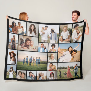 Create Your Own 20 Photo Collage Fleece Blanket