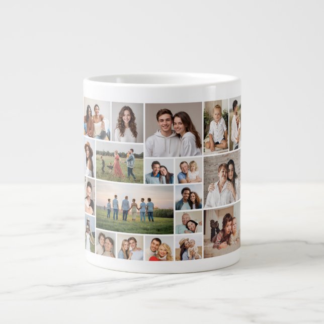 Create Your Own 20 Photo Collage  Giant Coffee Mug (Front)