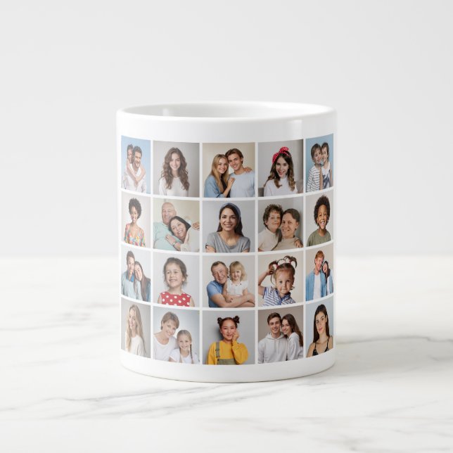 Create Your Own 20 Photo Collage Giant Coffee Mug (Front)