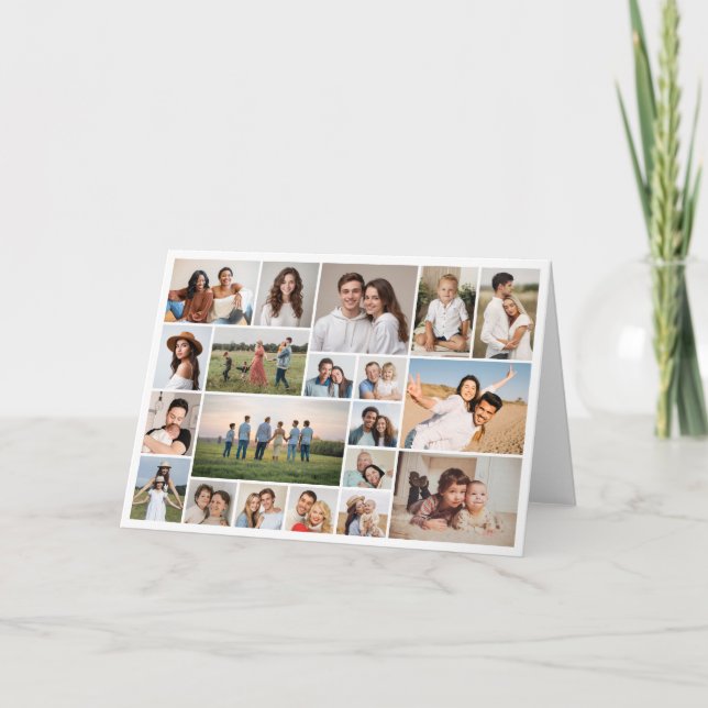 Create Your Own 20 Photo Collage Greeting Card (Front)