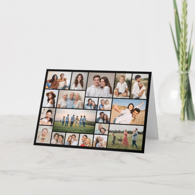 Create Your Own 20 Photo Collage Greeting Card (Front)
