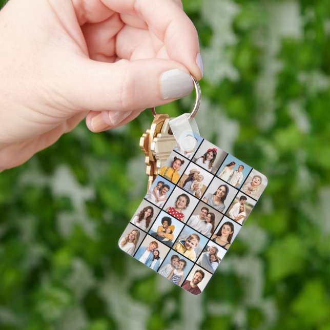 Create Your Own 20 Photo Collage Keychain (Hand)