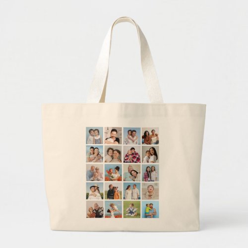 Create Your Own 20 Photo Collage Large Tote Bag