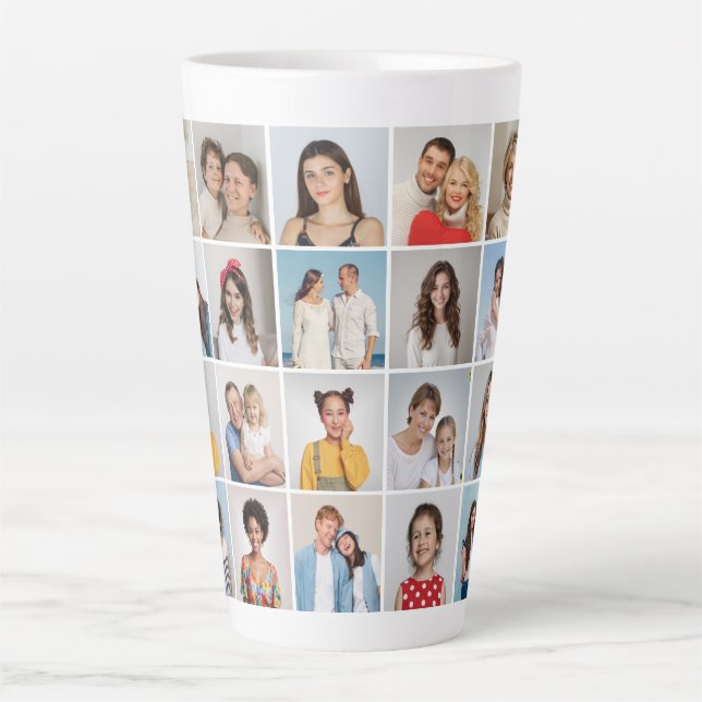 Create Your Own 20 Photo Collage Latte Mug (Front)