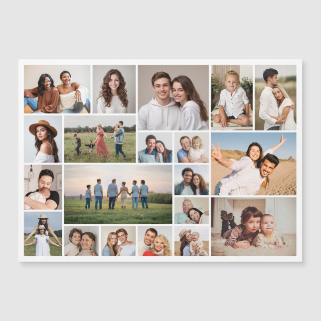Create Your Own 20 Photo Collage Magnetic Card (Front)