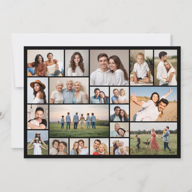 Create Your Own 20 Photo Collage Note Card (Front)