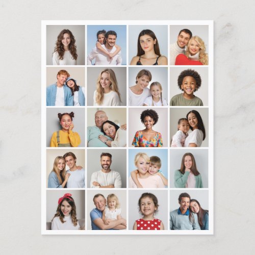 Create Your Own 20 Photo Collage Paper Sheet/Flyer