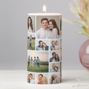 Create Your Own 20 Photo Collage Pillar Candle